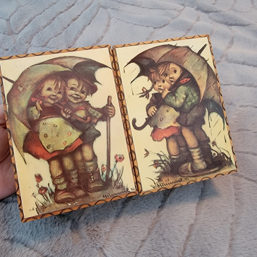 Vintage Art Prints with Children and Umbrellas